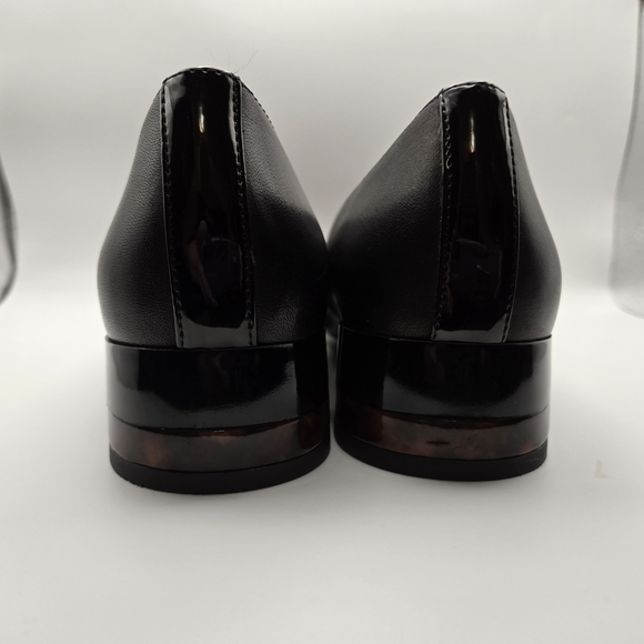 Geox Women's Black and Brown Italian Patent Leather Loafers Size 8.5 - Picture 5 of 9